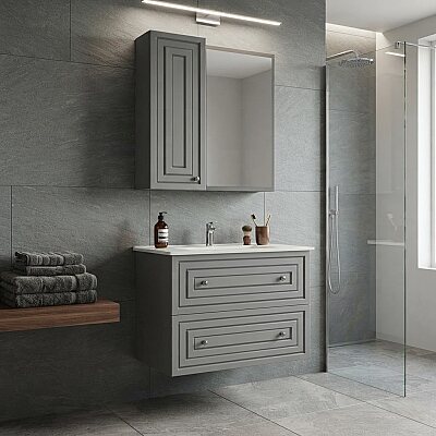 Creavit Kayra Çekmeceli Lavabo Dolabı 100cm Gri - CREAVİT