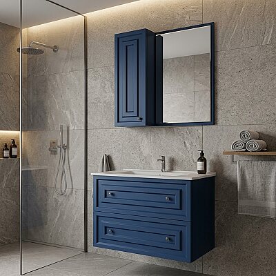 Creavit Kayra Çekmeceli Lavabo Dolabı 100cm Mavi - 1