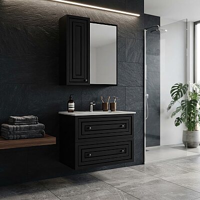 Creavit Kayra Çekmeceli Lavabo Dolabı 60cm Antrasit - CREAVİT