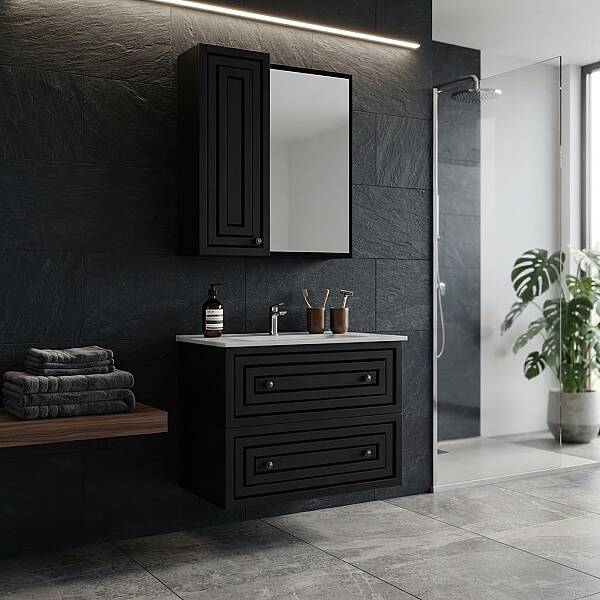 Creavit Kayra Çekmeceli Lavabo Dolabı 60cm Antrasit - 1