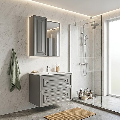Creavit Kayra Çekmeceli Lavabo Dolabı 60cm Gri - CREAVİT