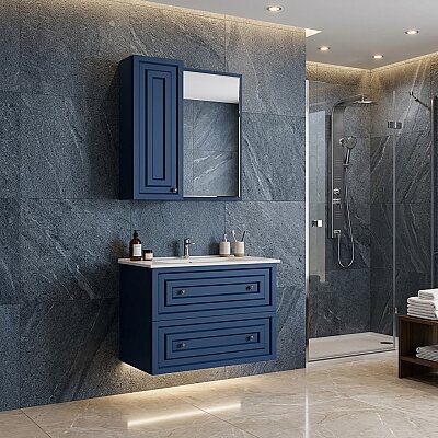 Creavit Kayra Çekmeceli Lavabo Dolabı 60cm Mavi - CREAVİT