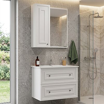 Creavit Kayra Çekmeceli Lavabo Dolabı 80cm Beyaz - CREAVİT
