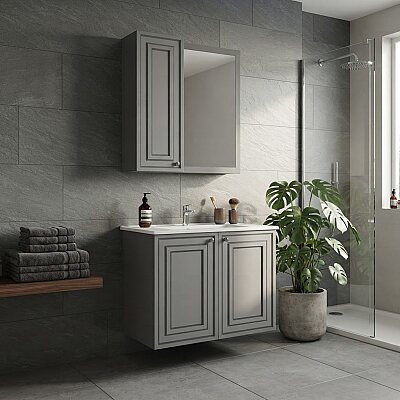 Creavit Kayra Lavabo Dolabı 80cm Gri - CREAVİT