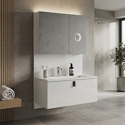 Creavit Level Lavabo Dolabı 100 Cm Beyaz - CREAVİT