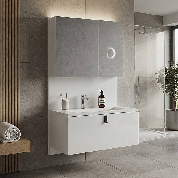 Creavit Level Lavabo Dolabı 100 Cm Beyaz - 1