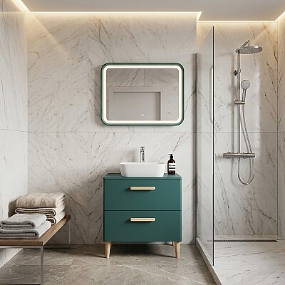 Creavit Patara Lavabo Dolabı 60cm Yeşil - CREAVİT