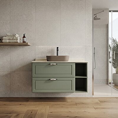 Creavit Perra Çekmeceli Lavabo Dolabı 105 Cm Zeytuni - CREAVİT