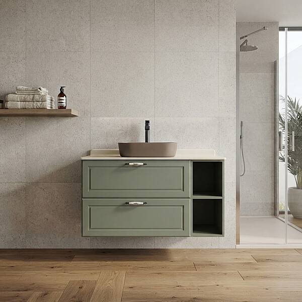 Creavit Perra Çekmeceli Lavabo Dolabı 105 Cm Zeytuni - 1