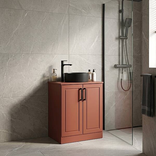 Creavit Perra Kapaklı Lavabo Dolabı 60 Cm Tarçın - 1