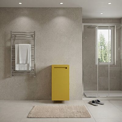 Creavit Recta Çamaşır Sepetli Boy Dolabı Amber - CREAVİT