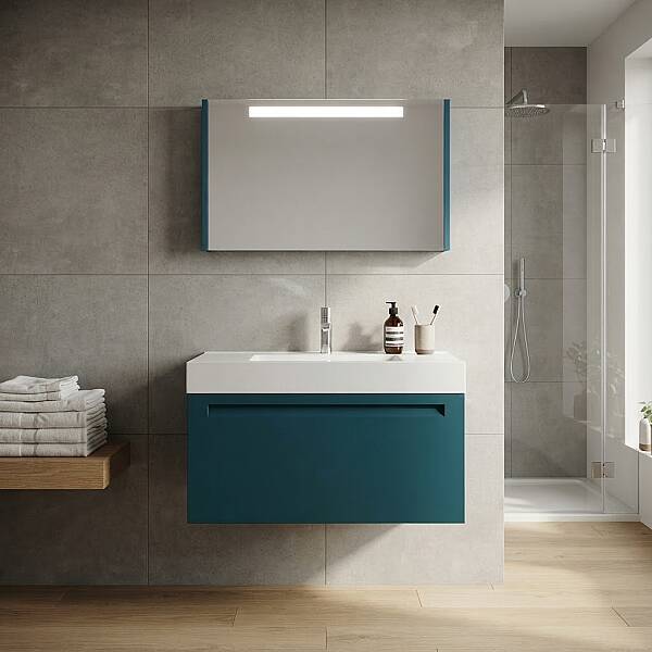 Creavit Recta Lavabo Dolabı 105 Cm Marin - 1