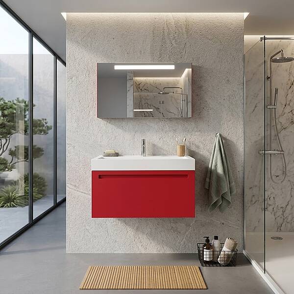 Creavit Recta Lavabo Dolabı 105 Cm Nar Çiçeği - 1