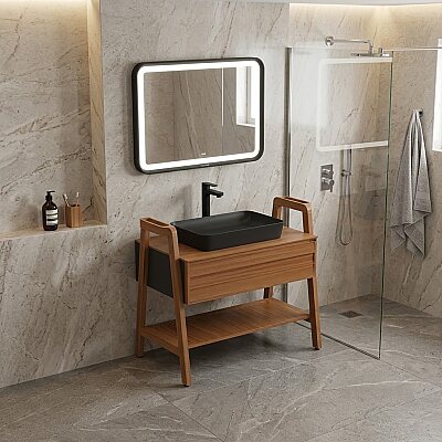 Creavit Truva Lavabo Dolabı 100 cm Siyah - CREAVİT