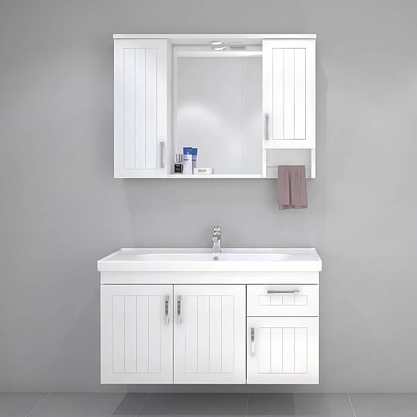 Denko Lotus Banyo Dolap Takımı 100cm Beyaz - 1