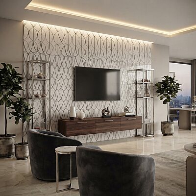 Fionart FD-30013 Polga Platin Dekoratif Karo (30x60cm) - FİONART