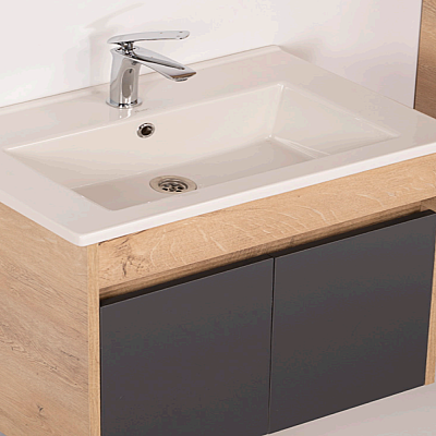 Kalay Alaska Banyo Dolabı Takımı 65cm Meşe - 2