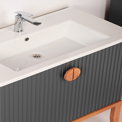Kalay Alfa Banyo Dolabı Takımı 80cm Antrasit - 2