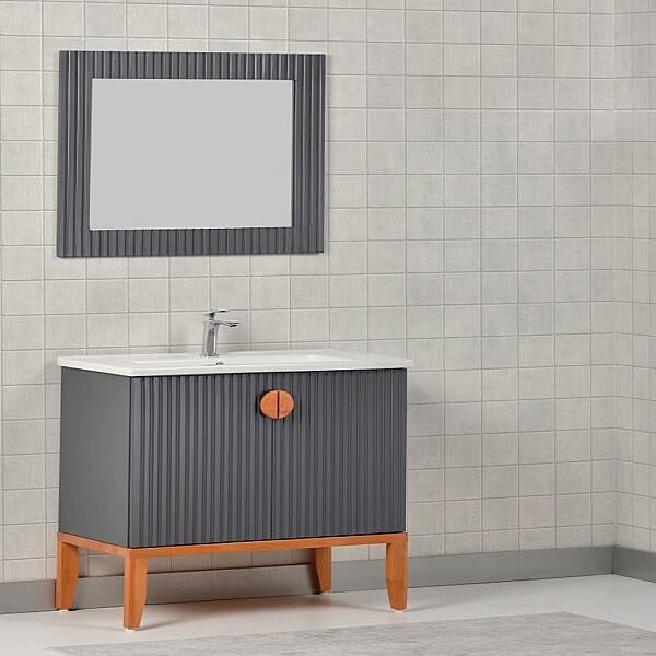Kalay Alfa Banyo Dolabı Takımı 80cm Antrasit - 1