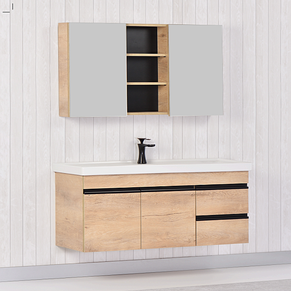 Kalay Arya Banyo Dolabı Takımı 120cm Meşe - 1