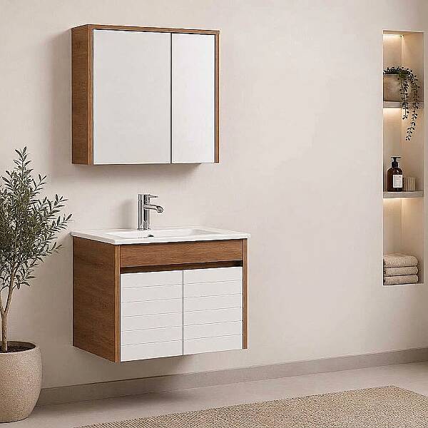 Kalay Beyda Banyo Dolabı Takımı 65cm Beyaz - 1