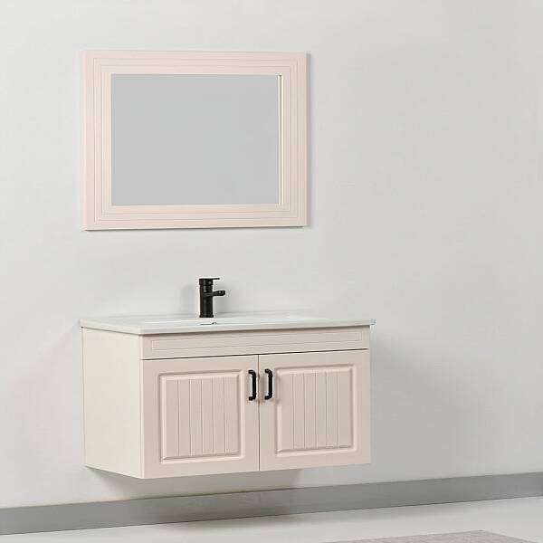 Kalay Elin Banyo Dolabı Takımı 85cm Krem - 1