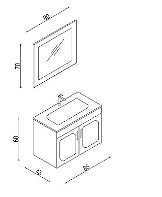 Kalay Elin Banyo Dolabı Takımı 85cm Krem - 3
