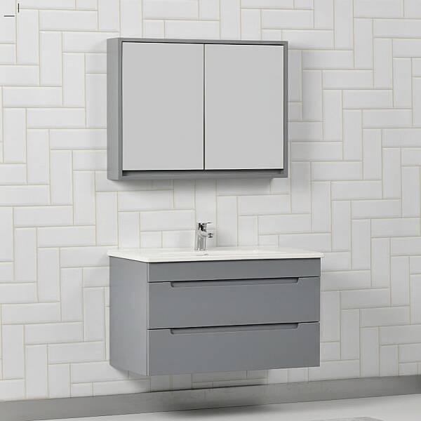 Kalay Gala Banyo Dolabı Takımı 80cm Gri - 1