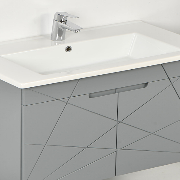 Kalay Geo Banyo Dolabı Takımı 85cm Gri - 2