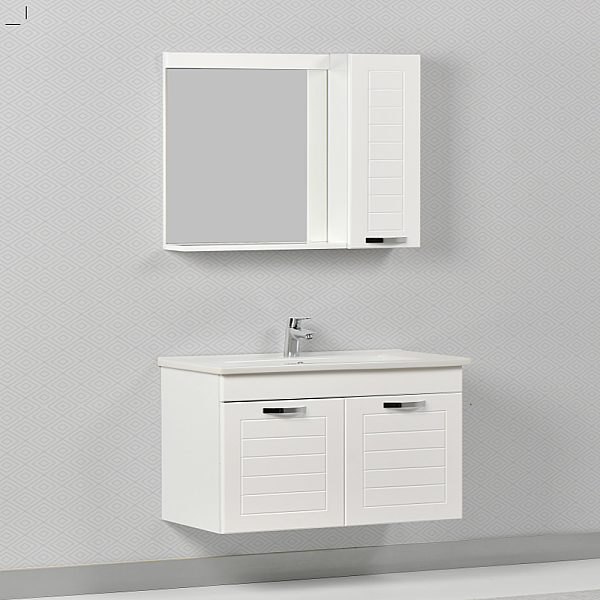Kalay Hürmüz Banyo Dolabı Takımı 80cm Beyaz - 1