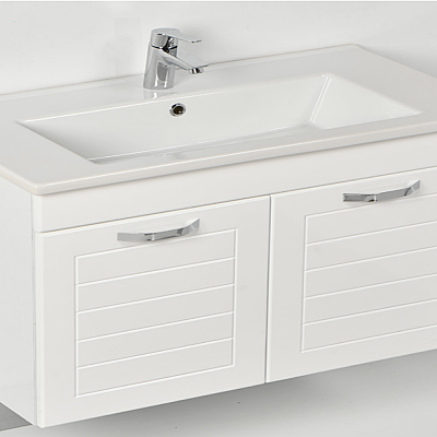Kalay Hürmüz Banyo Dolabı Takımı 80cm Beyaz - 2