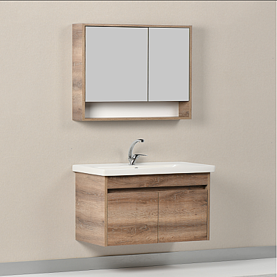 Kalay Kayra Banyo Dolabı Takımı 80cm Sacromento Meşe - 2