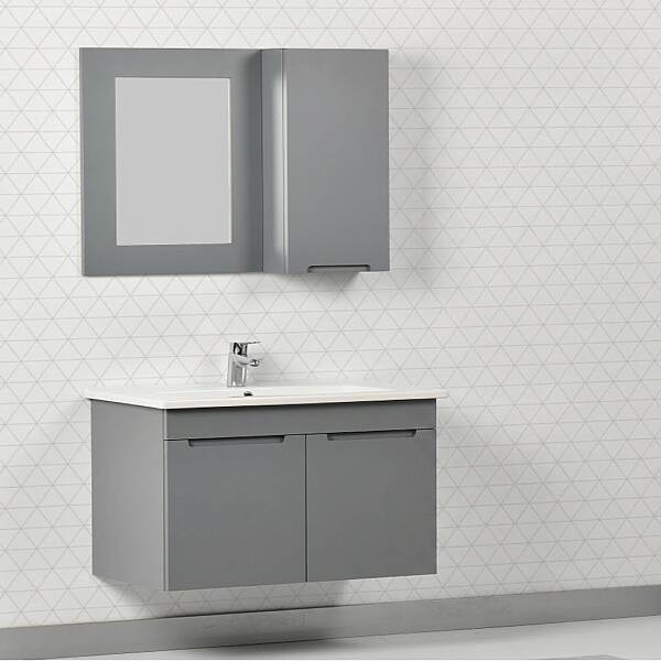 Kalay Madrid Banyo Dolabı Takımı 80cm Gri - 1