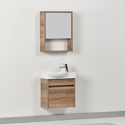 Kalay Moon Banyo Dolabı Takımı 45cm Ceviz - 2