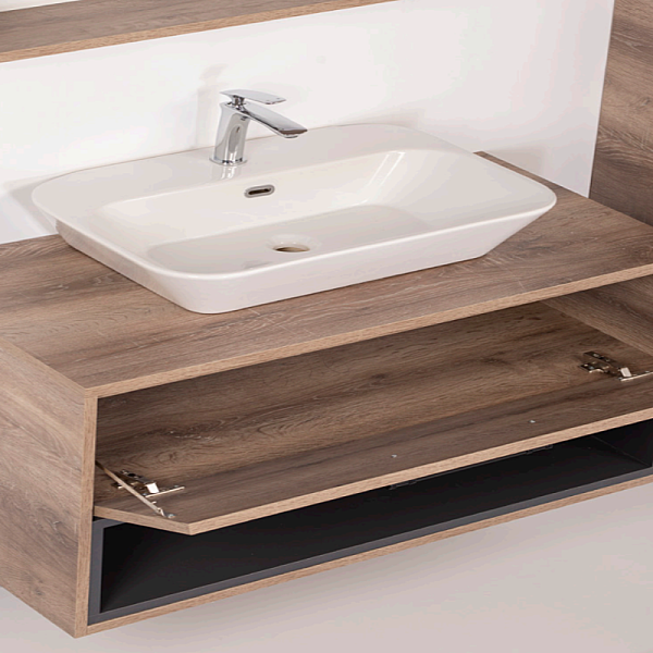 Kalay Nova Banyo Dolabı Takımı 100cm Sacromento Meşe - 2