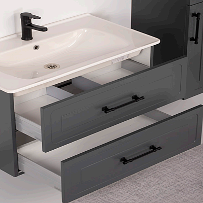 Kalay River Banyo Dolabı Takımı 80cm Antrasit - 2