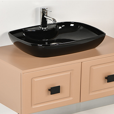 Kalay Şebboy Banyo Dolabı Takımı 80cm Cappuccino - 3