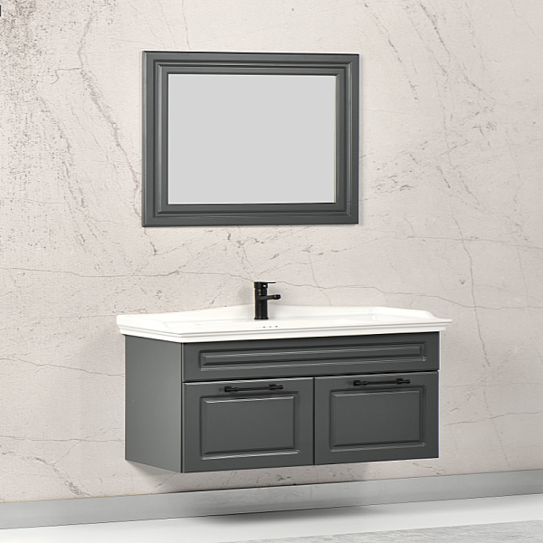 Kalay Sirius Banyo Dolabı Takımı 100cm Antrasit - 1