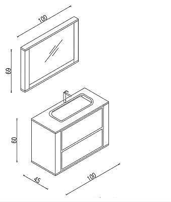 Kalay Union Banyo Dolabı Takımı 100cm Yeşil - 3
