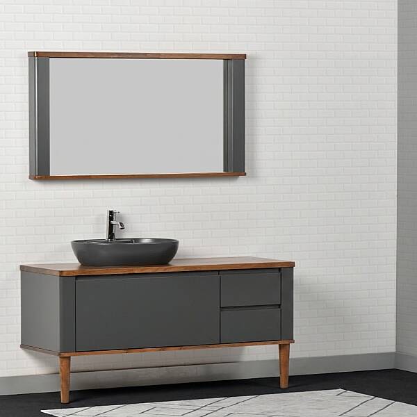 Kalay Vita Banyo Dolabı Takımı 120cm Siyah - 1