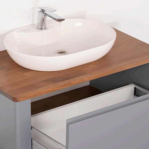 Kalay Vita Banyo Dolabı Takımı 80cm Gri - 2