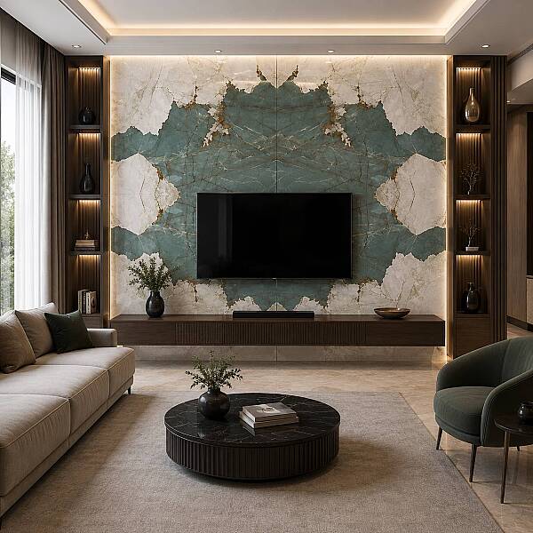 Kütahya Seramik 120x240 Tosca Bookmatch Kristal Rektifiye Parlak Nano - 55016821RN - 1