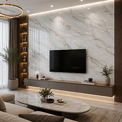 Kütahya Seramik 60x120 Adel Beyaz Rektifiye Parlak Nano - 55016326RN