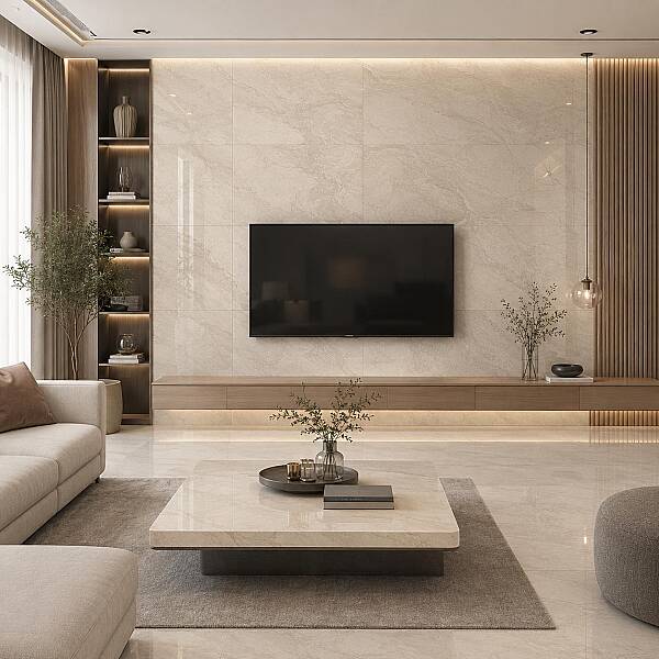 Kütahya Seramik 60x120 Atlantis Beyaz Parlak Rektifiyeli - 55012910RN - 1