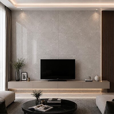 Kütahya Seramik 60x120 Elegant Gri Rektifiyeli Parlak - 55015579RN - KÜTAHYA SERAMİK