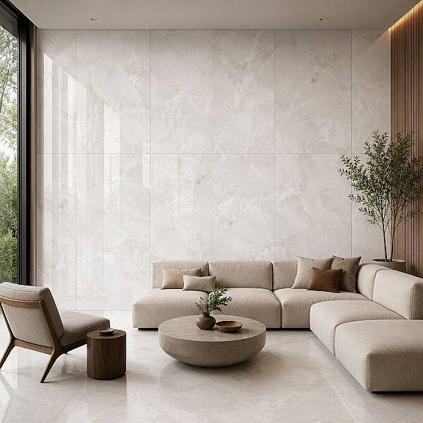 Kütahya Seramik 60x120 Marea Beyaz Rektifiye Parlak - 55015330RN - 1