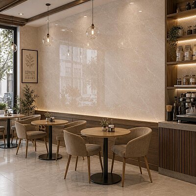 Kütahya Seramik 60x120 Swan Latte Rektifiye Parlak Nano - 55018511RN