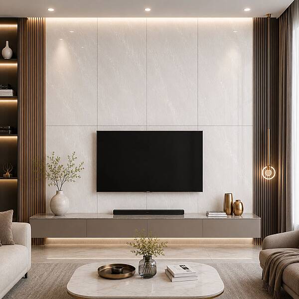 Kütahya Seramik 80x160 Messina Beyaz Rektifiye Parlak - 55018535RN - 1