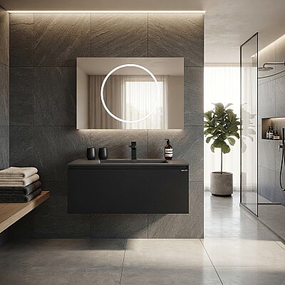 Lineart Bella Banyo Dolabı 100 cm Siyah - LİNEART