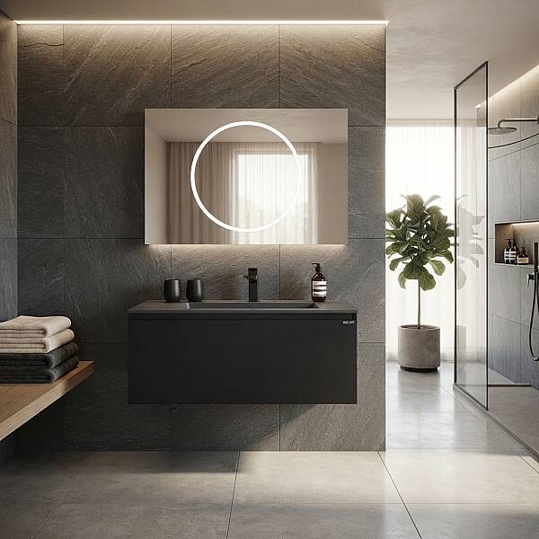 Lineart Bella Banyo Dolabı 100 cm Siyah - 1